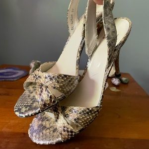 Animal print slingback heels